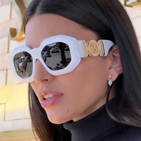 versace sunglasses white and gold